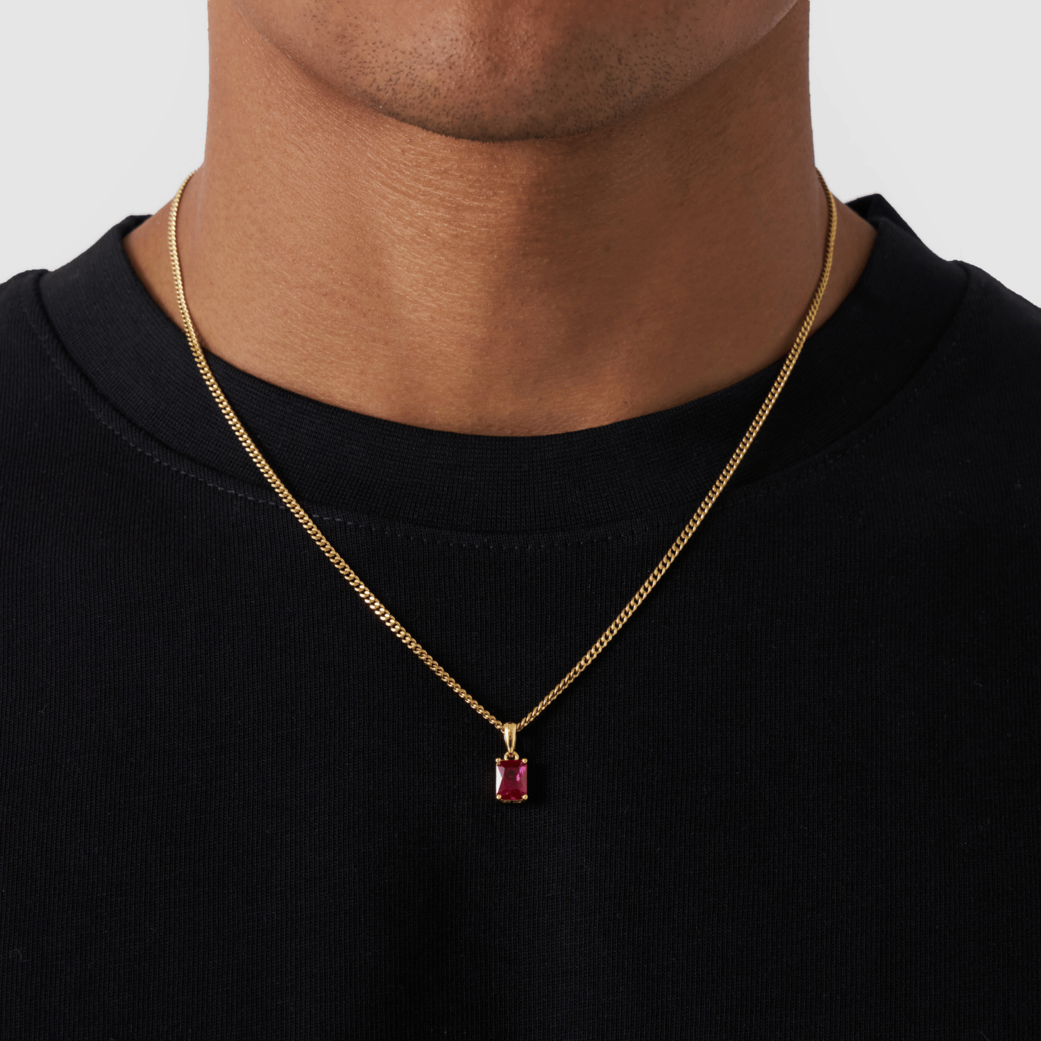 Ruby Stone Pendant (Gold)