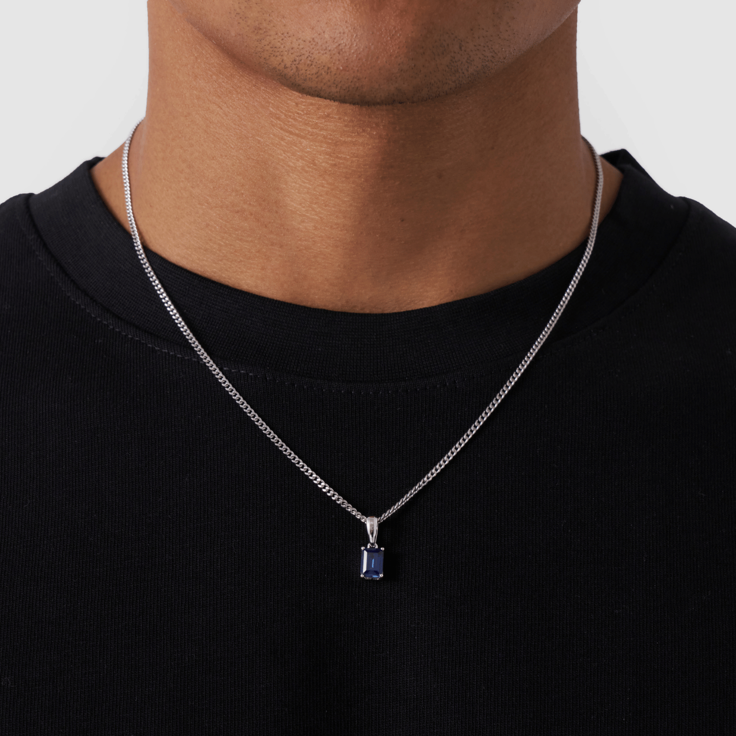 Sapphire Stone Pendant (Silver)