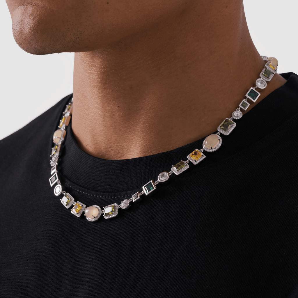 Emerald Gemstone Necklace (Silver)