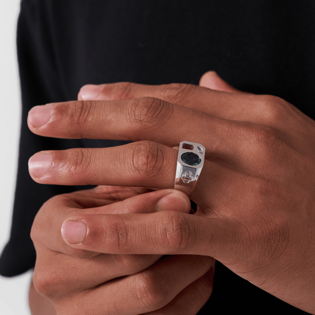 Tri Stone Ring (Silver)