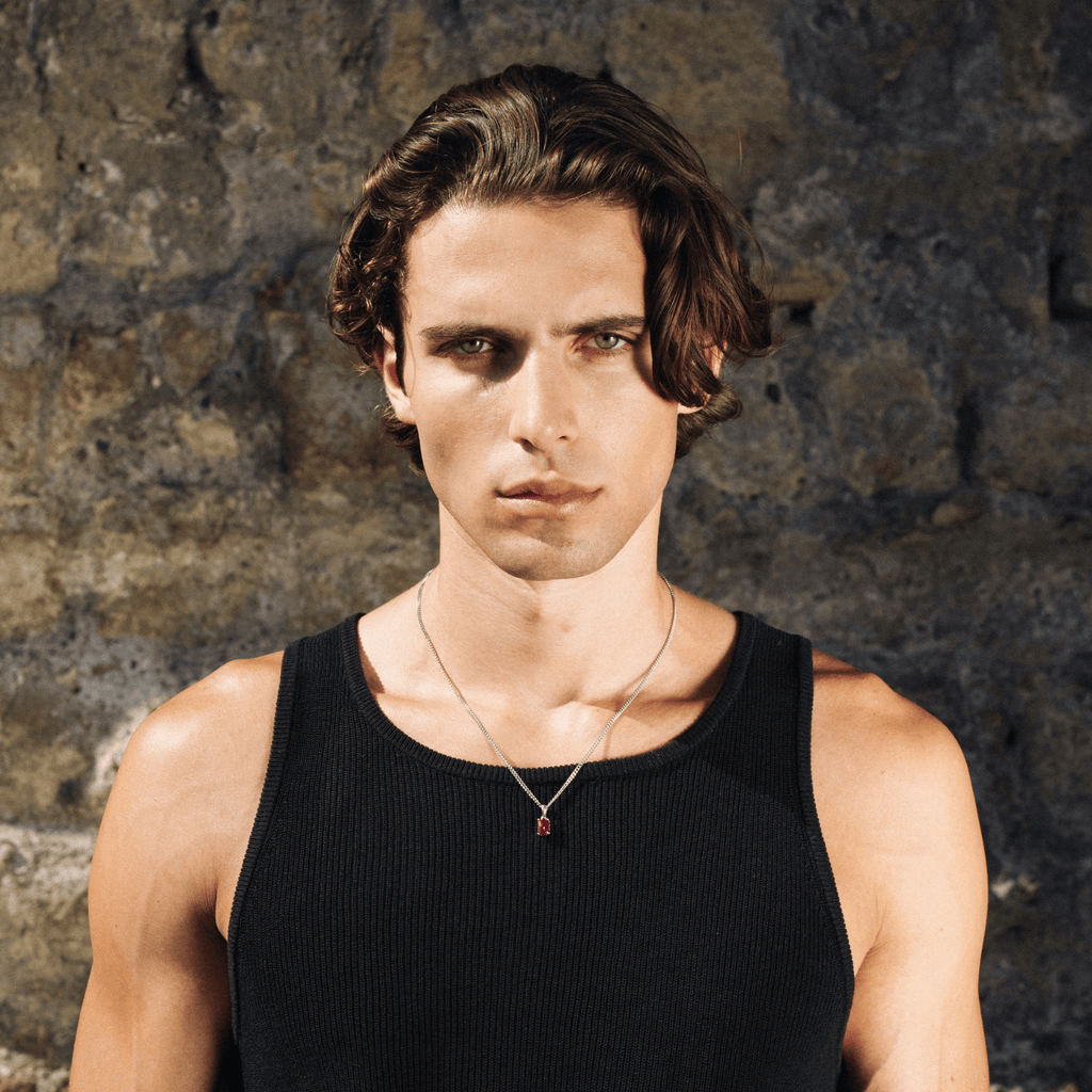 Ruby Stone Pendant (Silver)