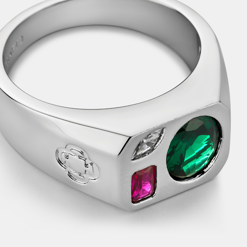Tri Stone Ring (Silver)